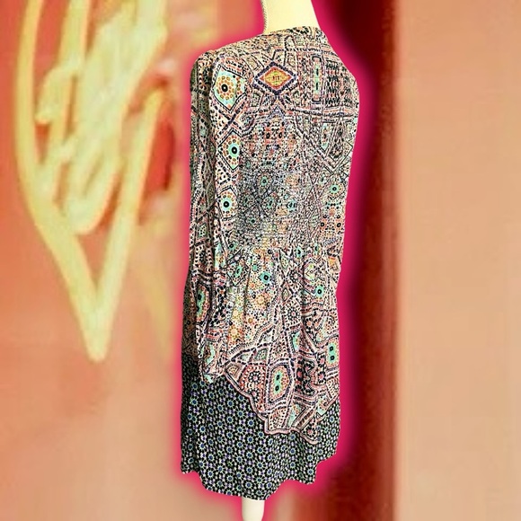 NWOT Maeve by Anthropologie Smocked Button Up ‘Tiled Amethyst’ Dress Size XS - Picture 9 of 16